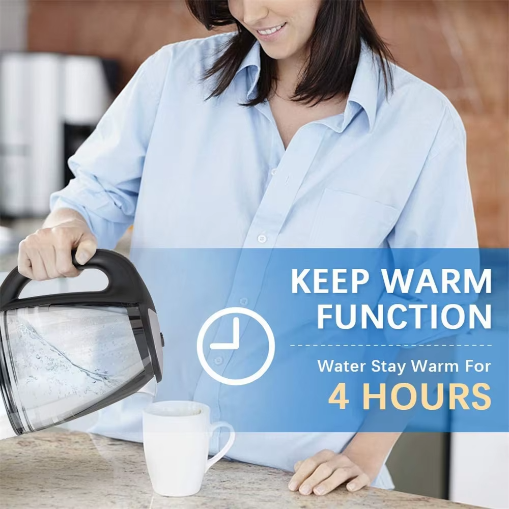 DEVISIB Electric Kettle Temperature Control 4Hours Keep Warm 2L Glass Tea Kettle 2200W Water Boiler LED Indicator Auto Shut-Off